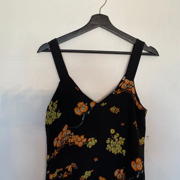 A.L.C Black Silk Mini Floral Print Serena Dress Size 4 - Picture 7 of 9